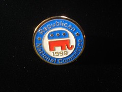 VINTAGE PATRIOTIC LOT (4) DEMOCRATIC DONKEY, REPUBLICAN ELEPHANT,US FLAGS Signed