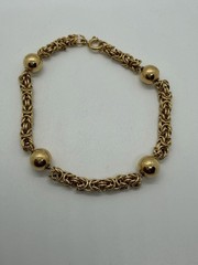 Vintage Portuguese solid gold 19k Necklace and Bracelet Jewelry Set