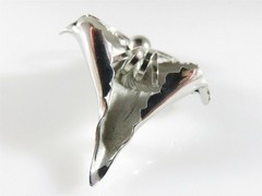 Bond Boyd Brushed & Polished Sterling Silver Orchid Brooch 2 1/8″ x 1 1/2″
