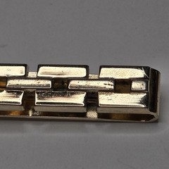 Vintage Swank Gold Tone Tie Clip Geometric Brick Watchband Link Mid Century MCM