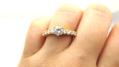 18K Gold Plated CZ Pave Ring Cubic Zirconia Bridal Engagement Wedding Size 7.5
