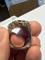 Gems en Vogue Checkerboard Cut Mozambique Garnet Cluster sz11 Ring 13.3g #JV110