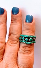 Vintage Howlite 925 Silver Sz. 8 1/2