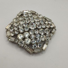 Vintage Rhinestone Brooch Art Deco Style