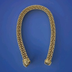 Vintage Gold Tone Mesh Choker Necklace Magnetic Clasp 17 Inches Unsigned 80s