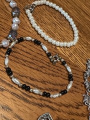 Vintage to Modern Lot 10 Bracelets Beaded Charm Bangles Cuff Chain Faux Pearls