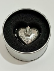 Vintage Juicy Couture silver puffy heart locket necklace