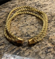 Signed VPH Valerie Peyton Horn 3 STRAND Gold Thread Twisted 17” Necklace