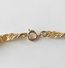 BEAUTIFUL VINTAGE GOLD PLATED TWISTED ROPE CHAIN 55″ SINGLE STRAND NECKLACE