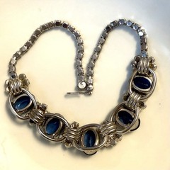 Juliana D&E Verified Sapphire & Baby Blue Rhinestone 5-Link Necklace Ref # 63