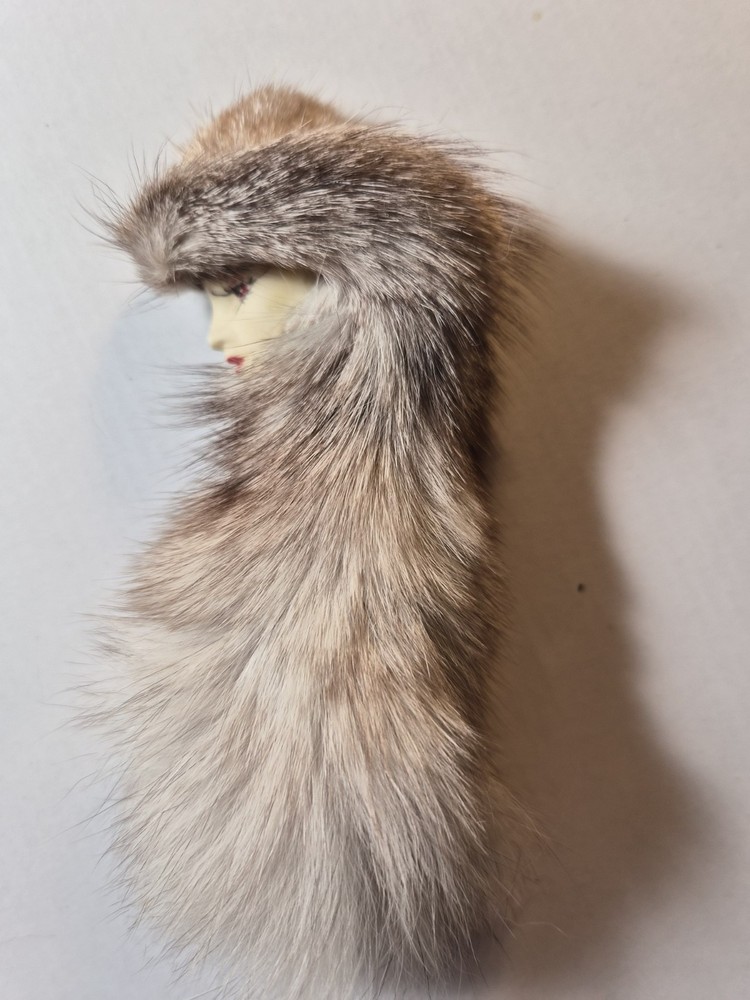 Flapper Lady Brooch Pin 2.5″ Mink Fur Art Deco Beautiful Unique
