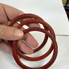 Vintage Bakelite Red Set of 3 Bangle Bracelets