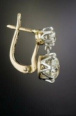 3Ct Round Cut Diamond Drop Dangle Engagement 14K Gold Finish Women’s Earrings