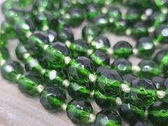 Faceted Green Glass Vintage Necklace 60 Inches Long Knotted No Clasp Czech?