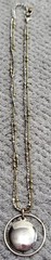 Vintage Liz Claiborne Round Silver Pendant Necklace Beaded Chain