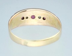 Lovely Antique Victorian Solid 15K Gold Ruby Diamond Gem Ring Chester 1892 5.75