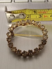 Pin/Brooch 1/20th 12K gold Filled 20 unk stones cond c pics