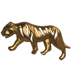 Vintage High End Fashion Jewlery Gold tone Tiger Brooch Pin