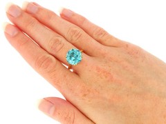 Antique 10.90Ct High Zircon and 18k Yellow Gold Solitaire Ring Circa 1910