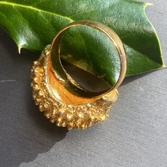 Vintage Cocktail Ring Estate Jewelry Pre-owned Sea Urchin Dome Gold Plated Sz 7
