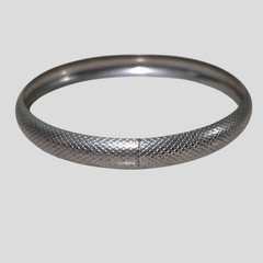 Vintage Silver Tone Textured Bangle Bracelet Etched Stackable Minimalist