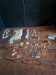 Lot Vintage Costume Jewelry Modern Mixed Wear Craft Resell Necklace Earrings Etc