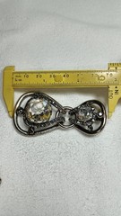 Lanvin Paris Gunmetal Color Clear Huge Crystal Drop Dangle Clip on Earrings