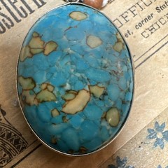 Bohemian Natural Stone Gem Pendant Necklace Turquoise Pendant ￼