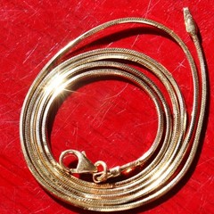 14k yellow gold necklace Italian 18″ faceted snake chain vintage 3.90gr N2998J