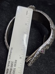 ANTIQUE 925 STERLING SILVER ALLIGATOR CUFF BRACELET ARM BRACELET 2.48 OZS