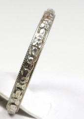 Antique 1920’s Orange Blossom Traub 18K White Gold Wedding Band Ring 4.75 UK-J