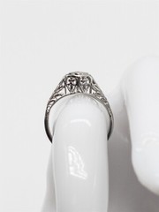 Antique 1920s BELAIS .25ct Natural Alexandrite 18k White Gold Filigree Ring