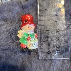 Little Drummer Boy Vintage Brooch Pin Christmas Jewelry Iridescent