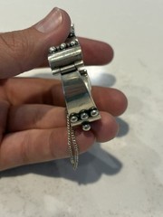 HEAVY Vintage Taxco 925 Sterling Silver Mexico RC Bracelet Good RARE