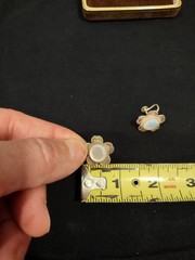 Vintage Brooch and Earrings Set Spun Wire Lotus French Twist Back