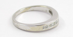 0.42CTW Princess Cut Diamond Band Ring 14 Karat White Gold Size 5/34