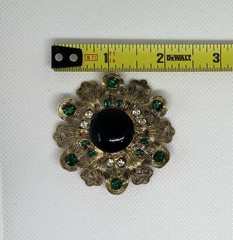 Mixed Brooch Lot Costume Jewelry Gold Tone Mix Pins Rhinestones Opal Onyx