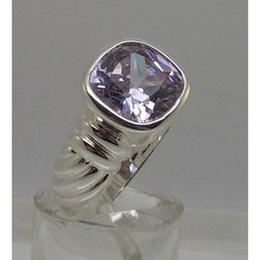 Vintage Designer Cocktail Ring Sterling Silver CZ Pink Purple 925 Signed Size 6
