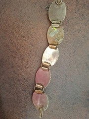 Vintage Boho Statement Bracelet with Natural Gemstones – Adjustable Length