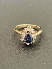 14k Yellow Gold 0.66ct Sapphire and 1/2CTW Diamond Ring (I46)