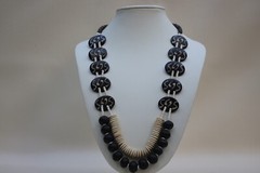 Rare Bone & Horn Beaded Necklace Natural Horn Necklace Ravishing Two Tone Jewel