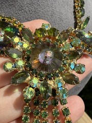 Verified Juliana D&E Book piece green Cabochons Necklace And Brooch