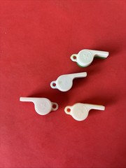 4 Vintage Charm Bracelet Whistles in different colors, 1.25″ Tall, All 4 Work