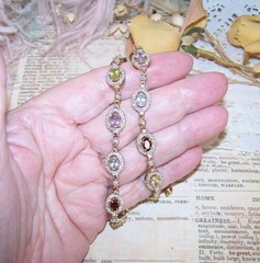 ROSS SIMONS Vintage 18″ Sterling Silver 10CT TW Gemstone Station Necklace