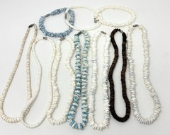 Vintage Y2K 90s Puka Shell Heishi Necklace Lot (10) Surfer Hawaiian Summer Beach