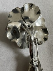 Vintage Flower Power Brooch Aurora Borealis Rhinestone Retro Statement Jewelry