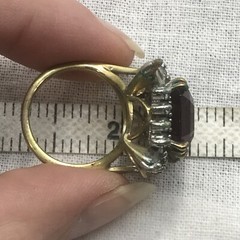 Vintage 18KT GE Gold Plated Purple Austrain Crystal Clear Acc Ring varied sizes