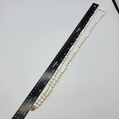 VTG Sarah Coventry Beaded Flapper Necklace White Lightweight Flower Retro 40″