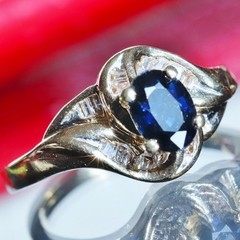 14k yellow gold 1.15ct natural diamond sz 7.5 ring sapphire vintage heated 5.3gr