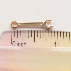Vintage Gold Tone Wrench Tools Unique Fix It Mini Pendant Bracelet Charm